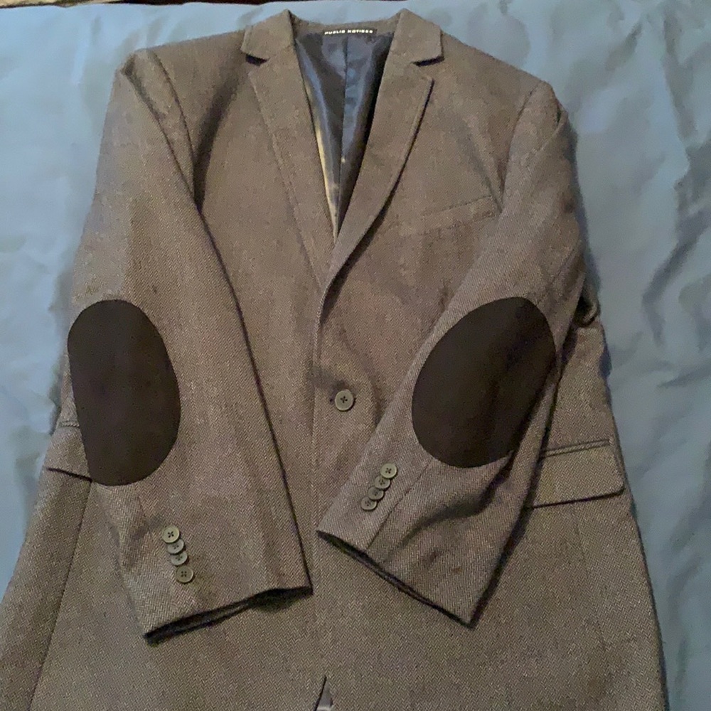 Public Notices brown tweed blazer